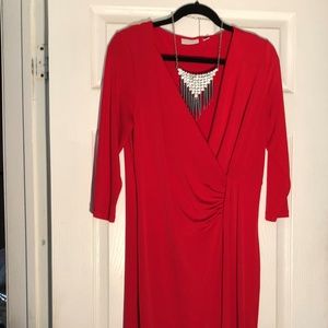 Pretty Red Dress with side ruching detailing